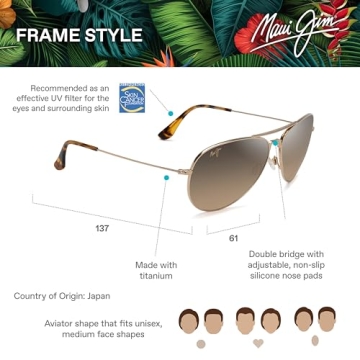 Maui Jim Mavericks Polarized Aviator Sunglasses - All-Day Comfort