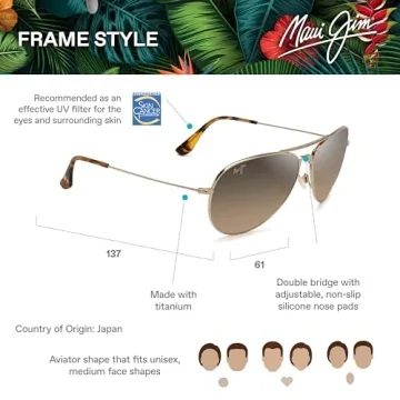 Maui Jim Mavericks Polarized Aviator Sunglasses - All-Day Comfort