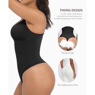 FeelinGirl Shapewear Tummy Control Bodysuits for Women Seamless Body Sculpting Shaper Thong Body Sha...