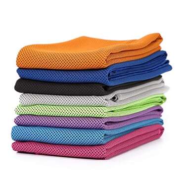 Cooling Towel [8 Pack]Microfiber Towel Fast Drying - Super Absorbent - Ultra Compact Cooling Towel f...