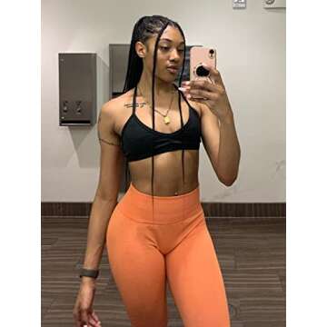 Abonlen Sports Bras for Women Workout Strappy Backless Bra Yoga Crop Tank Top (Medium, Black)