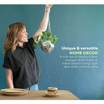 DADO 6" Disco Ball Planter - Disco Planter for indoor plants- Disco Ball Plant Hanger - unique plant...