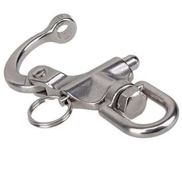 Marine Part Depot Stainless Steel Swivel Eye Snap Shackle 2-1/2"