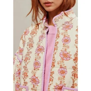 Duyang Women's Lightweight Floral Puffer Jacket - Winter Warmth