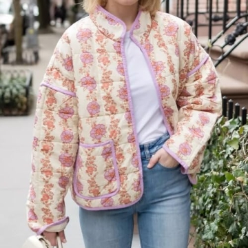 Duyang Women's Lightweight Floral Puffer Jacket - Winter Warmth