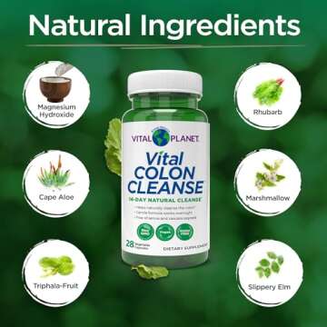 Vital Planet – Vital Colon Cleanse 14-Day Colon Cleanser and Detox with Magnesium Hydroxide, Slippery Elm, and Aloe for Digestive Health Support, Occasional Constipation, and Bloating 28 Capsules