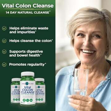 Vital Planet – Vital Colon Cleanse 14-Day Colon Cleanser and Detox with Magnesium Hydroxide, Slippery Elm, and Aloe for Digestive Health Support, Occasional Constipation, and Bloating 28 Capsules
