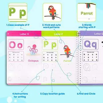 Easter Baskets Stuffers for Kids Toys for 4 5 6 7 Year Old Boys Girls Handwriting Practice Workbook, Educational ABC Learning Book with Reusable Activities, Montessori Learning Toys for Kids Ages 4-6