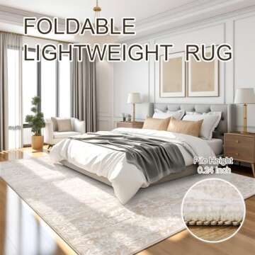 Soalmost 6x9 Washable Vintage Floral Rug for Home