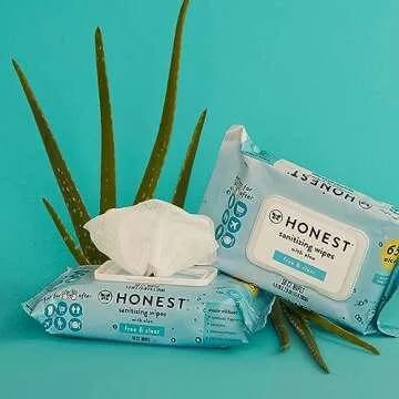 The Honest Alcohol Wipes Kills 99.9% of Germs - Unscented 50 Count