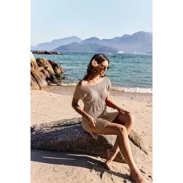 AI'MAGE Women's Crochet Cover Up - Stylish Beach Dress