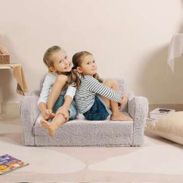 MOMCAYWEX Kids Couch - 2-in-1 Toddler Sofa and Lounger