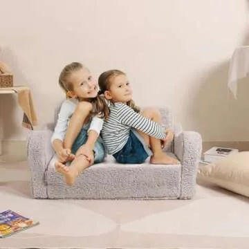 MOMCAYWEX Kids Couch - 2-in-1 Toddler Sofa and Lounger