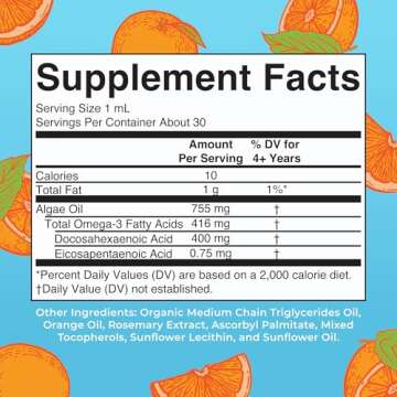 MaryRuth Organics Omega 3 Liquid Drops | 400mg DHA Per Serving | Omega 3 Supplement for Immune Suppo...