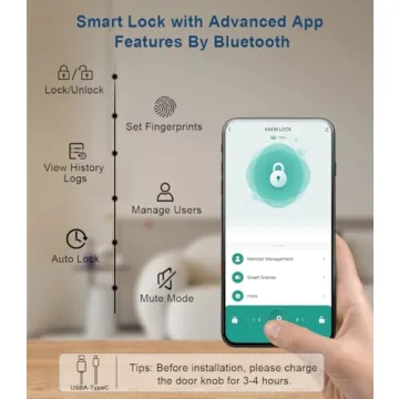 Smart Fingerprint Door Knob with Keypad for Ultimate Security