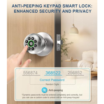 Smart Fingerprint Door Knob with Keypad for Ultimate Security
