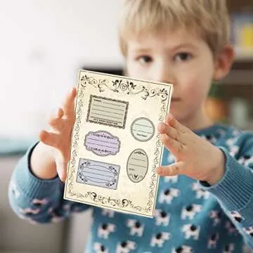 PH Pandahall Clear Label Stamps, Frame Silicone Clear Stamps Vintage Transparent Seals for DIY Photo Albums, Holiday Cards, Scrapbooking, Gift Tags and Other Craft Projects