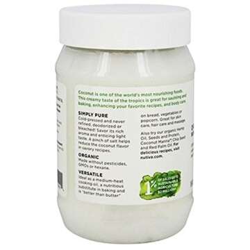 Nutiva Organic Coconut Oil for Cooking and Skin Care 15 Fl Oz