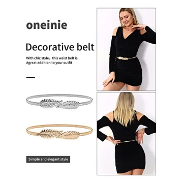 Onenine Gold Women's Belt Elastic Chain Stylish Accessory