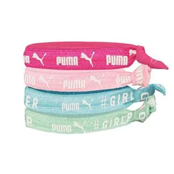 PUMA Girls 8 Pack Low Cut Socks & Hair Ties for Active Kids