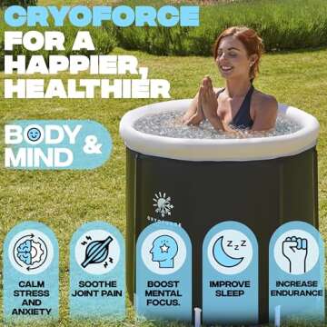 Large Ice Bath for Athletes - Portable Free Standing Cold Plunge Tub for Outdoor Cryotherapy