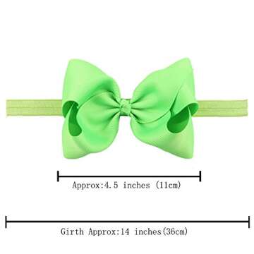 CÉLLOT Baby Girls Headbands Grosgrain Ribbon 4.5" Hair Bows Headband Big Bow Hair Bands for Toddler Pack of 20