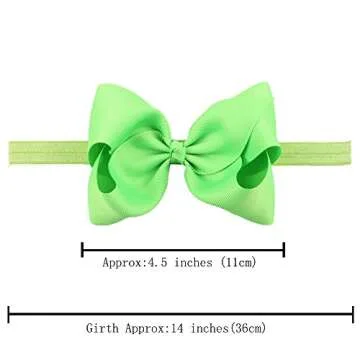 CÉLLOT Baby Girls Headbands Grosgrain Ribbon 4.5" Hair Bows Headband Big Bow Hair Bands for Toddler Pack of 20