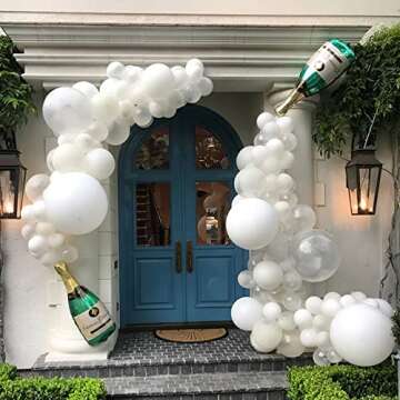 CUTEUP Clear Balloons Garland Kit-120 Pcs 18/10/12/5 Inch Clear Balloon Difference Size Clear Balloons Balloons As Party Decorations for Bachelorette Party Graduation Wedding Baby Shower