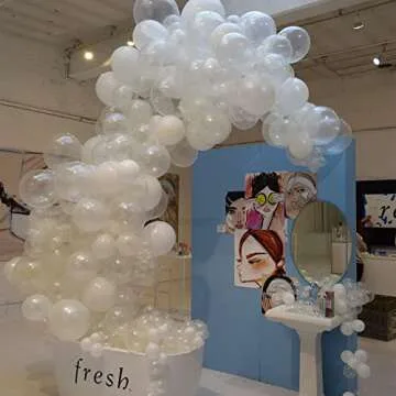 CUTEUP Clear Balloons Garland Kit-120 Pcs 18/10/12/5 Inch Clear Balloon Difference Size Clear Balloons Balloons As Party Decorations for Bachelorette Party Graduation Wedding Baby Shower