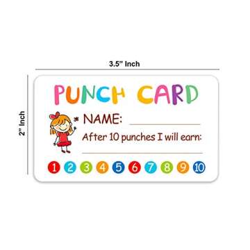 Punch Card, 100pcs Reward Incentive Card for Teacher, Behavior Chart for Kids, Homeschool Classroom Supplies for Motivation