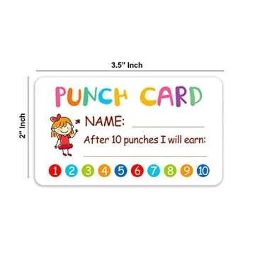 Punch Card, 100pcs Reward Incentive Card for Teacher, Behavior Chart for Kids, Homeschool Classroom Supplies for Motivation