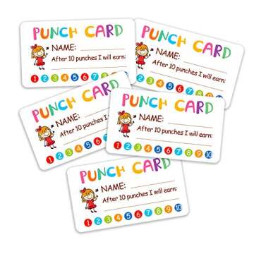 Punch Card, 100pcs Reward Incentive Card for Teacher, Behavior Chart for Kids, Homeschool Classroom Supplies for Motivation