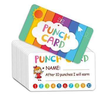 Punch Card, 100pcs Reward Incentive Card for Teacher, Behavior Chart for Kids, Homeschool Classroom Supplies for Motivation