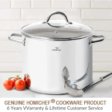 HOMICHEF 16QT Stock Pot - Nickel Free Stainless Steel Healthy Cookware