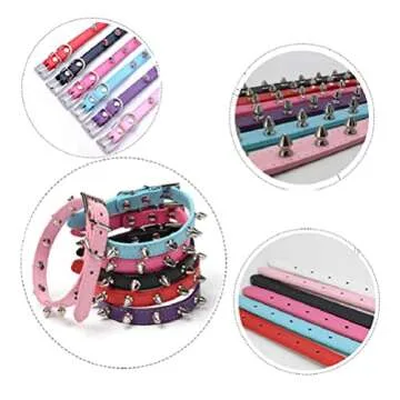 Adjustable Spiked Dog Collar for Small Dogs and Cats