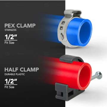 Starter Kit for 1/2-In Pex with Crimper & Cutter Tools - Set includes Brass Elbow & Coupling Fittings, Cinch Clamps, Half Clamps, and 2 Rolls of 1/2-In X 100ft PEX Tubing
