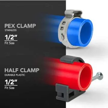 Starter Kit for 1/2-In Pex with Crimper & Cutter Tools - Set includes Brass Elbow & Coupling Fittings, Cinch Clamps, Half Clamps, and 2 Rolls of 1/2-In X 100ft PEX Tubing