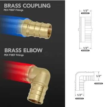 Starter Kit for 1/2-In Pex with Crimper & Cutter Tools - Set includes Brass Elbow & Coupling Fittings, Cinch Clamps, Half Clamps, and 2 Rolls of 1/2-In X 100ft PEX Tubing
