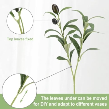 Erlandens Faux Olive Leaves 10pcs Elegant Greenery for Decor