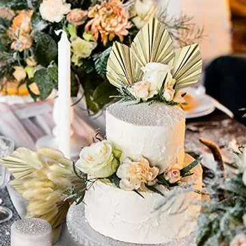 Boho Dried Palm Spears Small Natural Dried Palm Fans Dried Palm Leaves Dried Palm Leaf Palm Fan Leaf with Stem Dried Leaf Decor for Vase Wedding Party Office Home Wall Decor (Natural Color,10 Pieces)