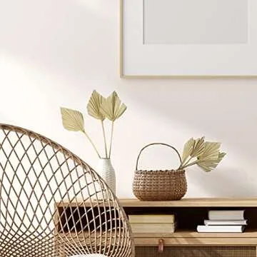 Boho Dried Palm Spears Small Natural Dried Palm Fans Dried Palm Leaves Dried Palm Leaf Palm Fan Leaf with Stem Dried Leaf Decor for Vase Wedding Party Office Home Wall Decor (Natural Color,10 Pieces)