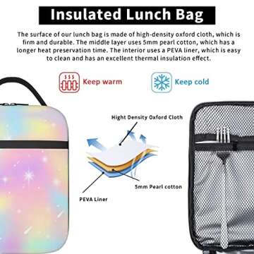 Cuesr Tie Dye Lunch Box for Kids - Insulated Cooler Bag