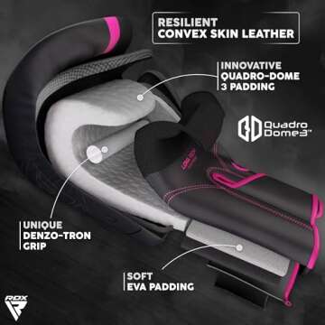 RDX Boxing Gloves, Pro Training Sparring, Maya Hide Leather, Muay Thai MMA Kickboxing, Men Women Adu...