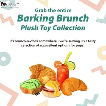 P.L.A.Y. Plush Squeaky Dog Toy - Eco-Friendly Brunch Fun