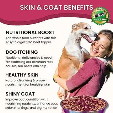 Olewo Original Red Beets for Dogs – Natural Anti Itch for Dogs, Dog Food Topper, Immune, Cleansing, Skin & Coat Support, Dehydrated Whole Food Dog Multivitamin, Fiber for Dogs, 1 lb