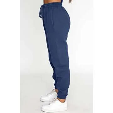 Viatabuna Women's 2 Piece Fleece Sweatsuit Outfit Long Sleeve Crewneck Pullover Sweatshirt Drawstring Jogger Pants Lounge Set