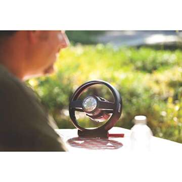 Coleman Lighted Tent Fan, Fan & Light Combo for Tents/Cars/RVs, Illuminates and Keeps You Cool, CPX 6 Compatible, 2 Light Modes & 2 Fan Speeds