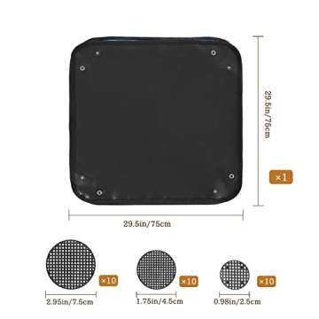 SMFANLIN 29.5"x29.5" Foldable Plant Repotting Mat for Gardening, Thicken Oxford Indoor Succulent Transplanting Potting Tarp Mat with Garden Tools and 30 Mesh Pads - Waterproof & Anti Dirty (Black)