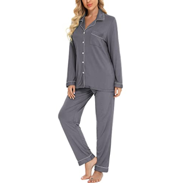 Pjmlifecoco Pajamas Set Long Sleeve Sleepwear for Women
