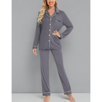 Pjmlifecoco Pajamas Set Long Sleeve Sleepwear for Women